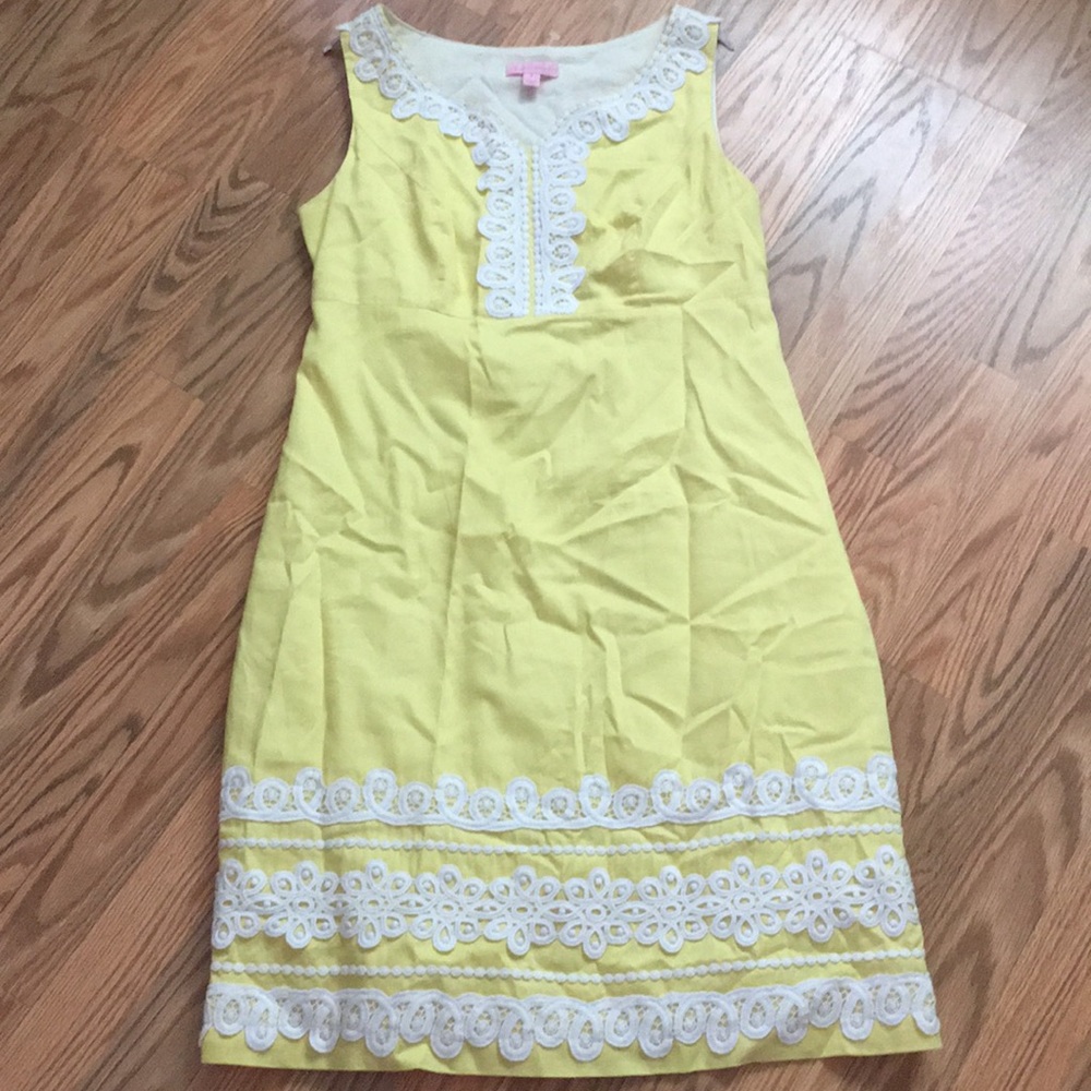 Lilly Pulitzer yellow and white dress size 6